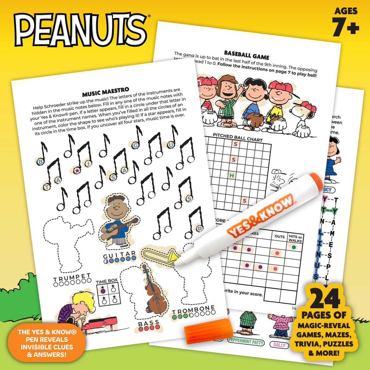The Original Yes and Know Invisible Ink Trivia Game Books: Peanuts