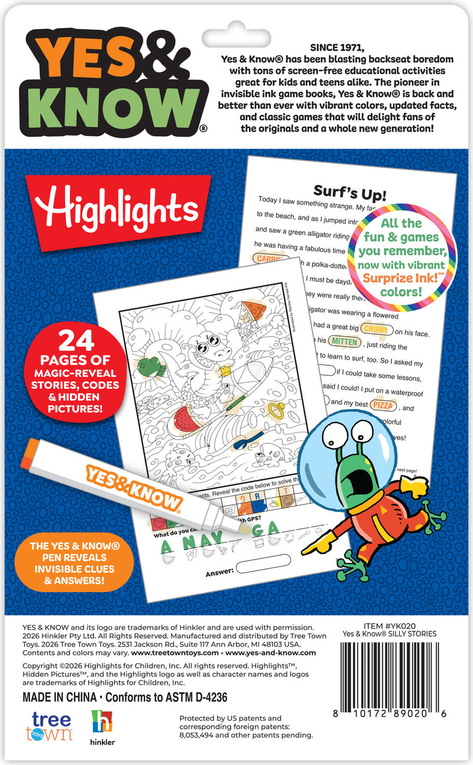 The Original Yes and Know Invisible Ink Trivia Game Books: Highlights Hidden Pictures