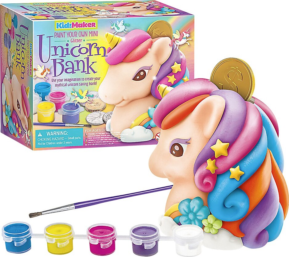 Kidzmaker - Paint Your Own Mini Glitter Unicorn Bank