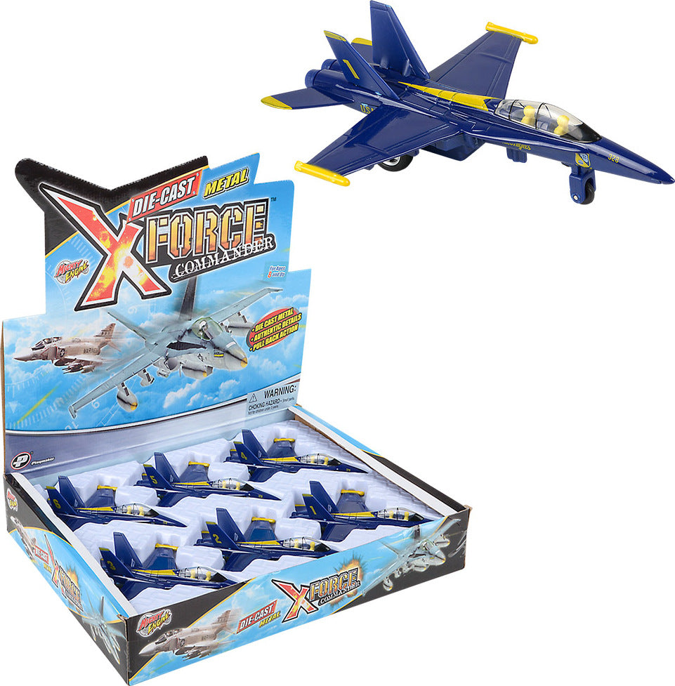 6.5" Die-cast Pull Back F-18 Blue Angel