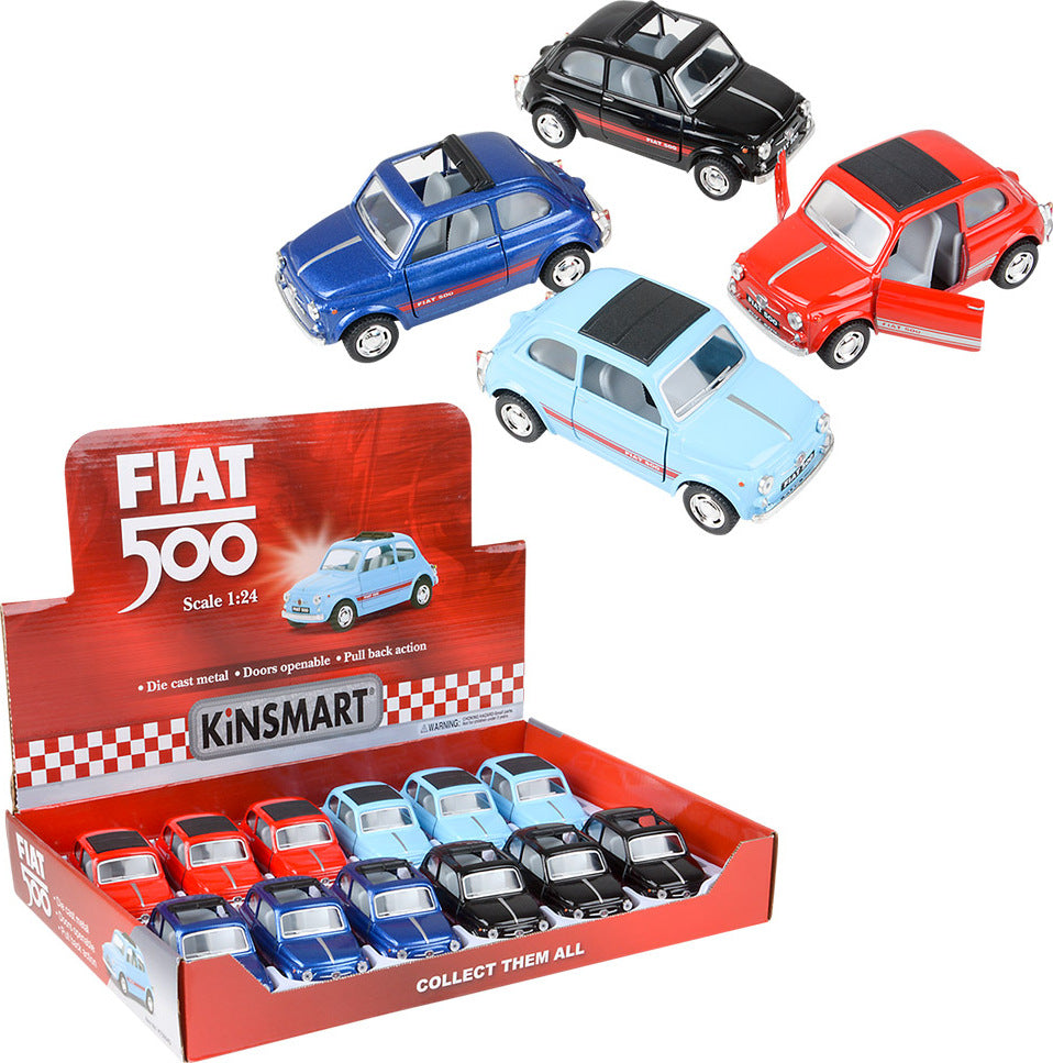 5" Die-cast Pull Back Fiat 500