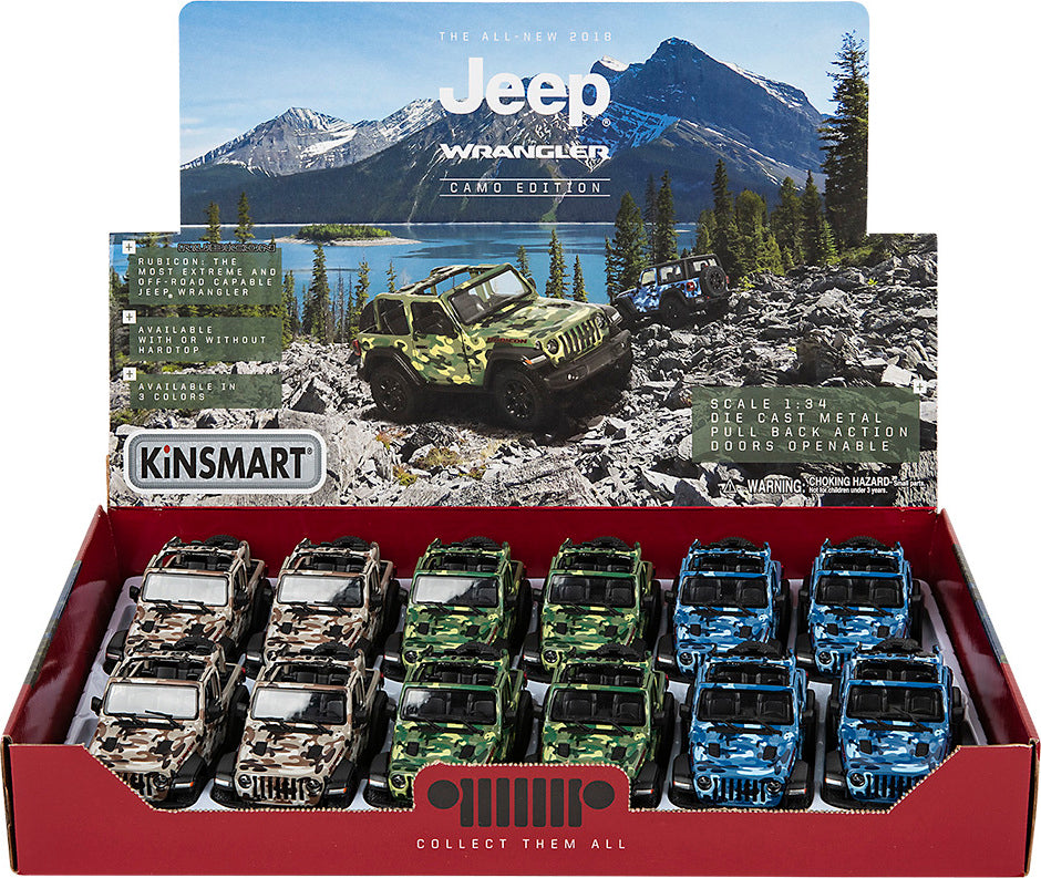 5" Die-cast 2018 Jeep Wrangler Camo Open Top