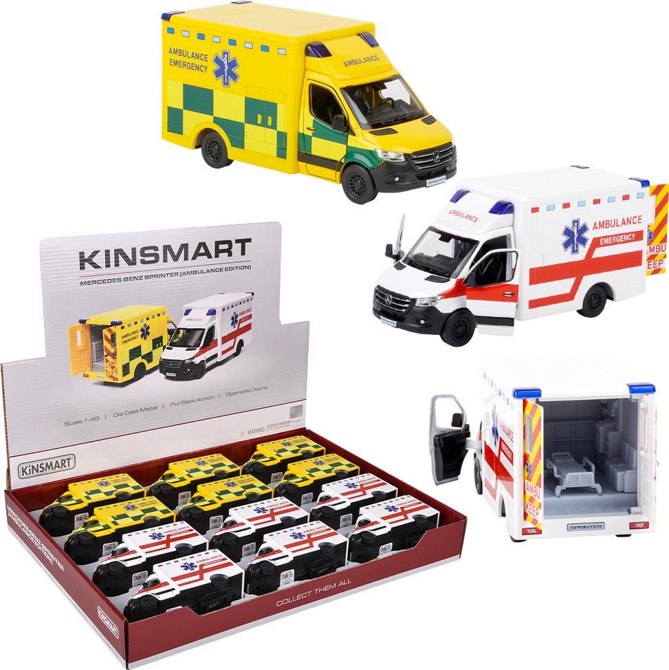 5" Diecast Mercedes-benz Sprinter Ambulance 12ct