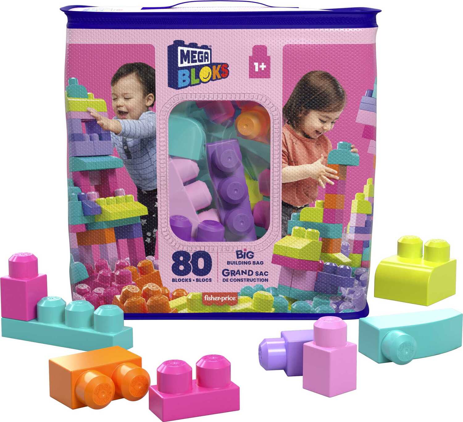 Mega Bloks First Builders Big Building Bag Pink 