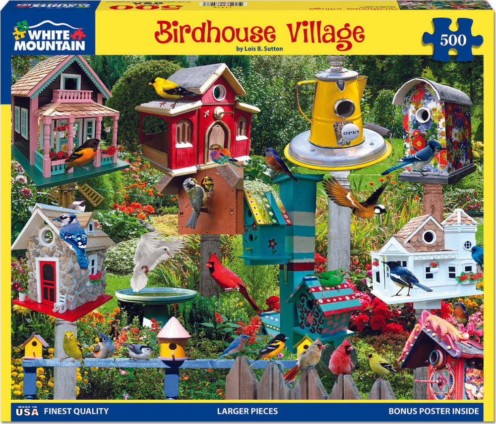 Birdhouse Village - 500 Piece - White Mountain Puzzles