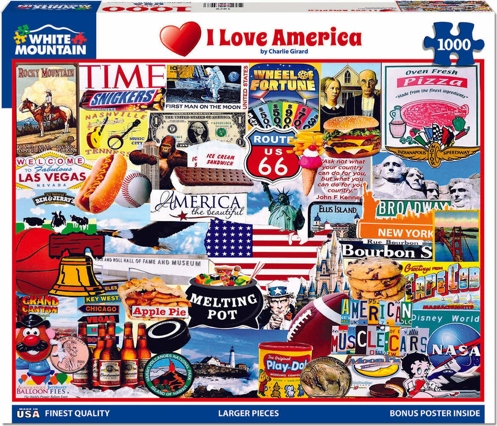 I Love America - 1000 Piece - White Mountain Puzzles