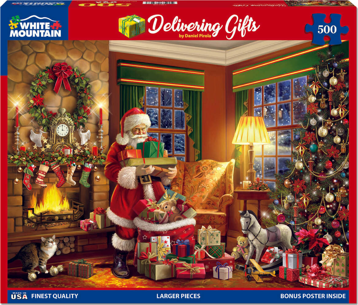 Delivering Gifts - 500 Piece - White Mountain Puzzles