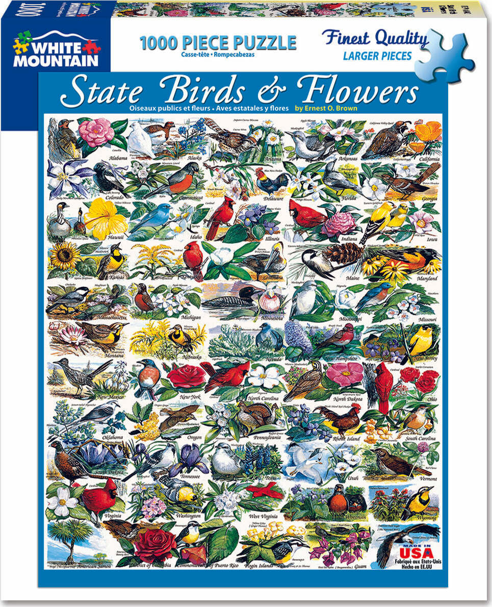 State Birds & Flowers - 1000 Piece - White Mountain Puzzles