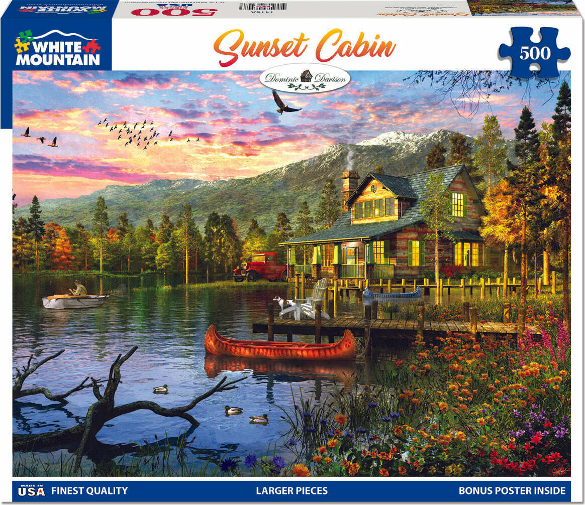 Sunset Cabin - 500 Piece - White Mountain Puzzles