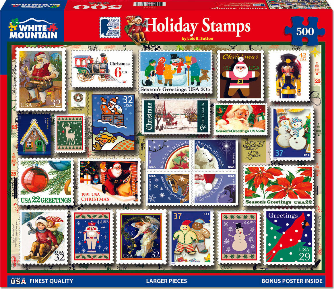 Holiday Stamps - 500 Piece - White Mountain Puzzles