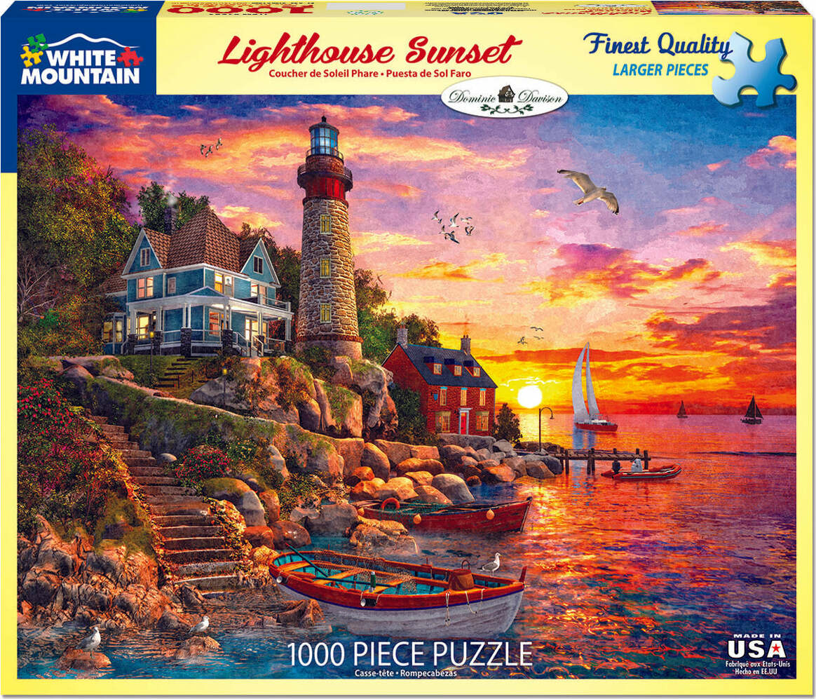 Lighthouse Sunset - 1000 Piece - White Mountain Puzzles – The Toy