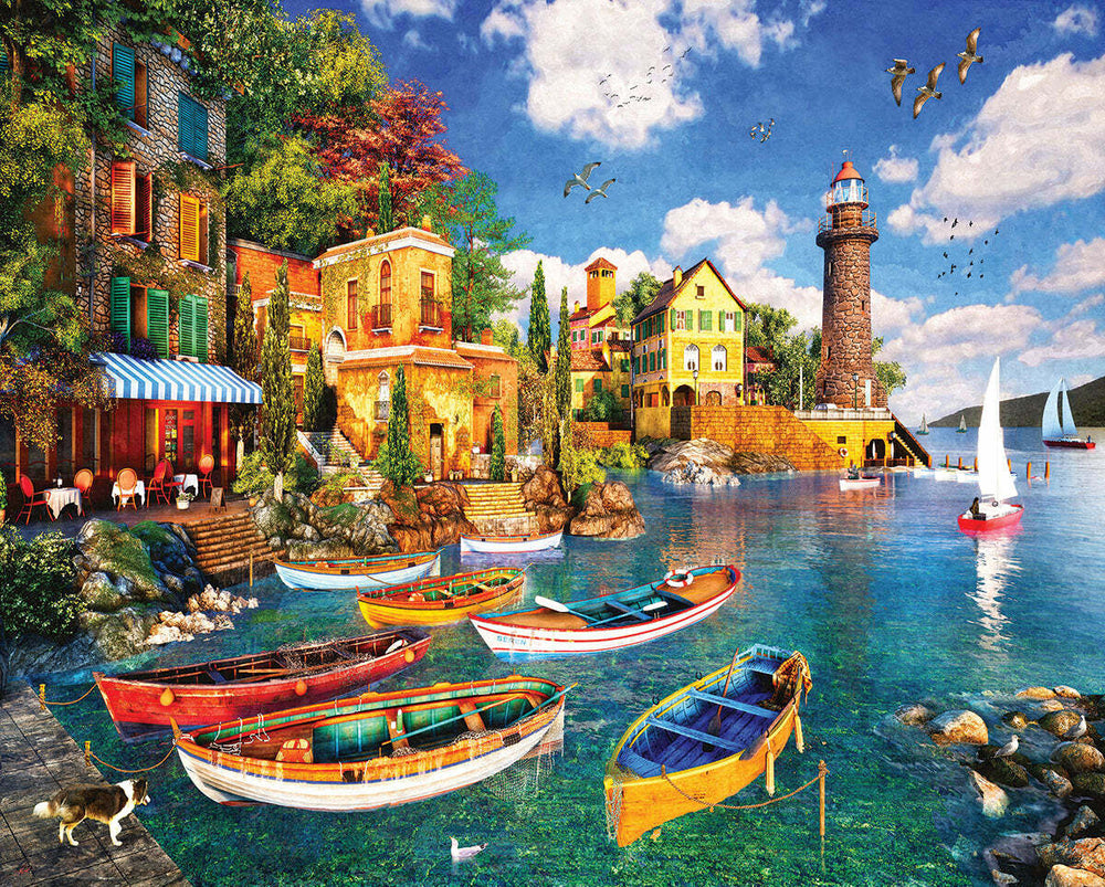 Mediterranean Harbor - 1000 Piece Jigsaw Puzzle