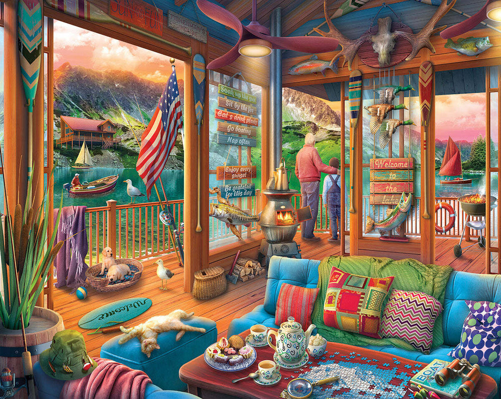 Lakeside Cabin - 1000 Piece Jigsaw Puzzle