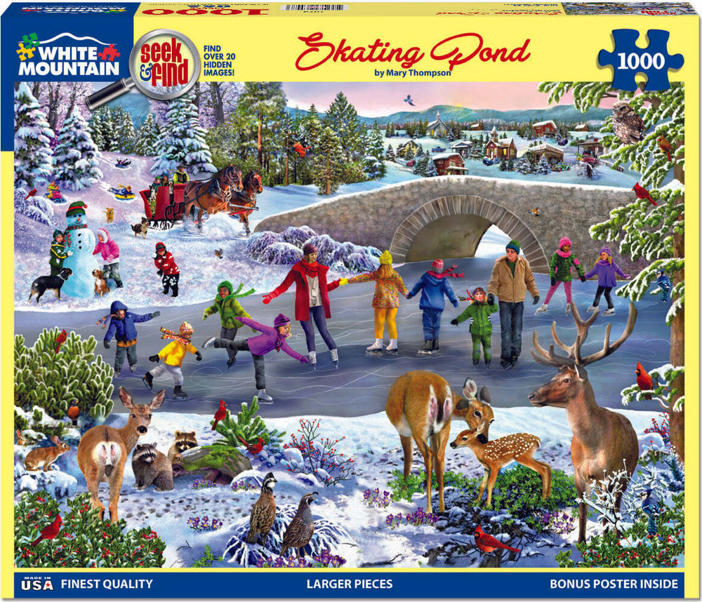 Skating Pond - Seek and Find - 1000 Piece Jigsaw Puzzle