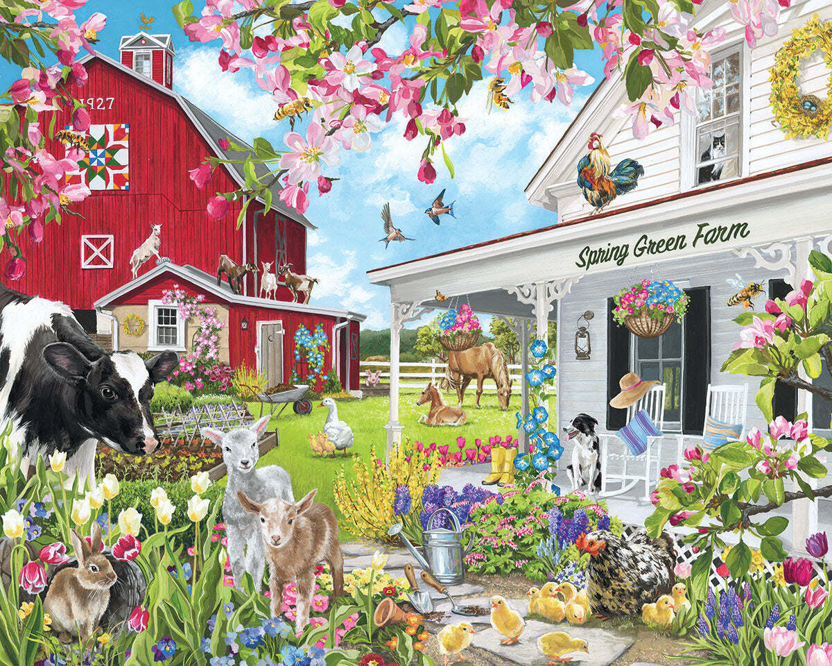 Spring Green Farm - 1000 Piece Jigsaw Puzzle