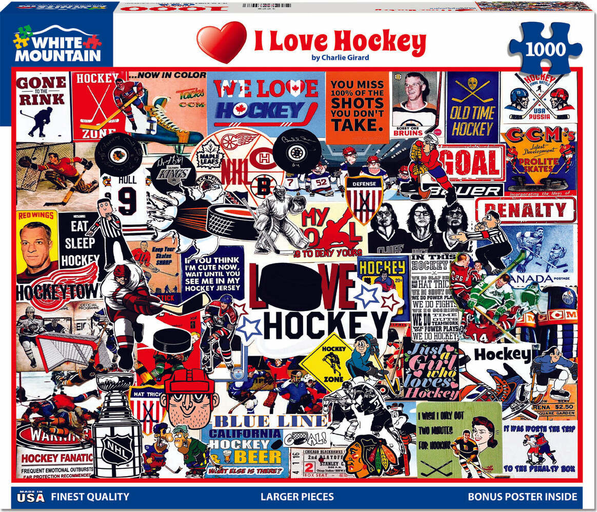 I Love Hockey - 1000 Piece Jigsaw Puzzle