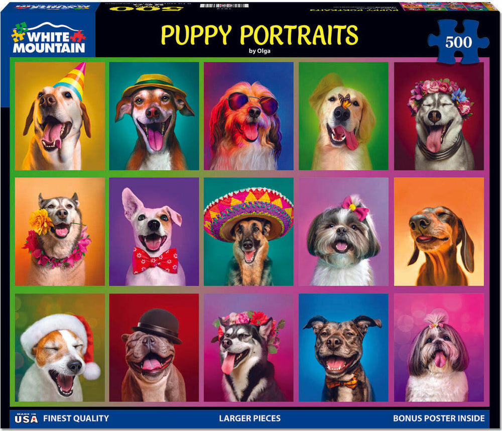 Puppy Portraits - 500 Piece Jigsaw Puzzle