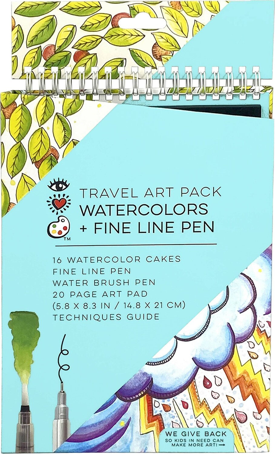 iHeart Art Travel Art Pack Watercolors Pen Paper Drawing Set