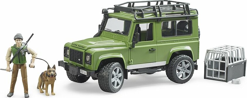 Land Rover Defender With Forest Ranger And Dog