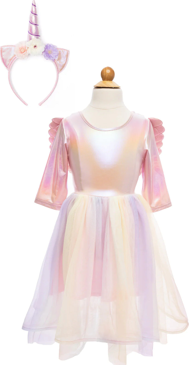 Alicorn Dress with Wings & Headband (Size 5-6)