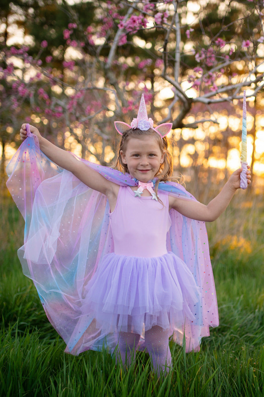 Rainbow Unicorn Cape & Headband, Multi