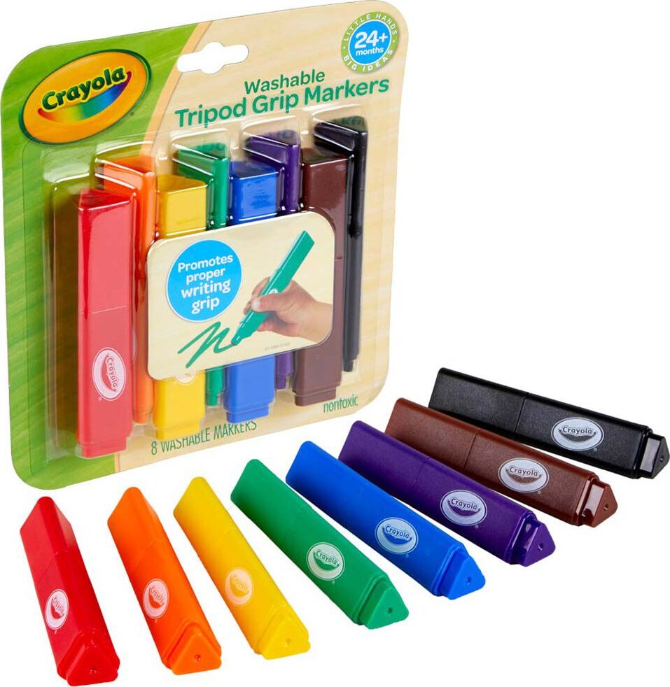 8 Ct Washable Tripod Grip Markers