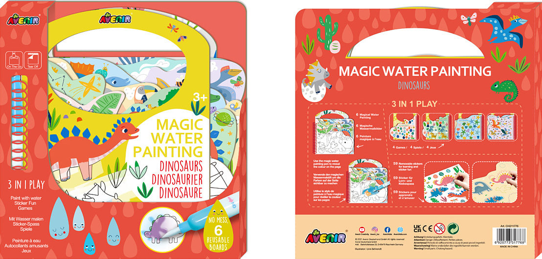 Magic Water Painting - Book - Dinosaurs