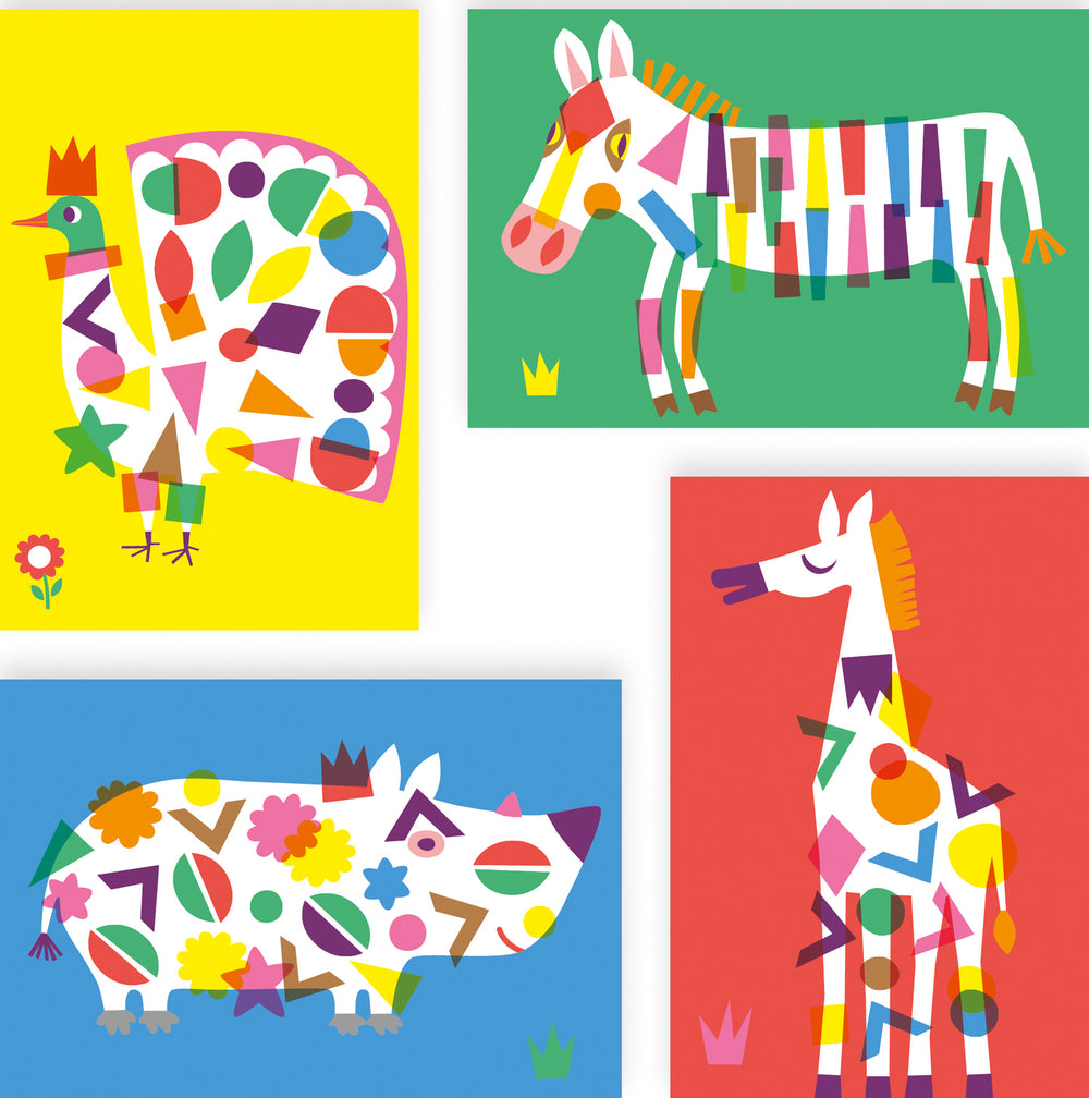 Djeco Large Animals Sticker Collage Activity