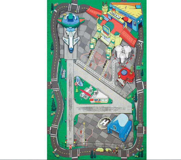 Large Airport Playmat 41 1/4 X 31 1/2 Inches