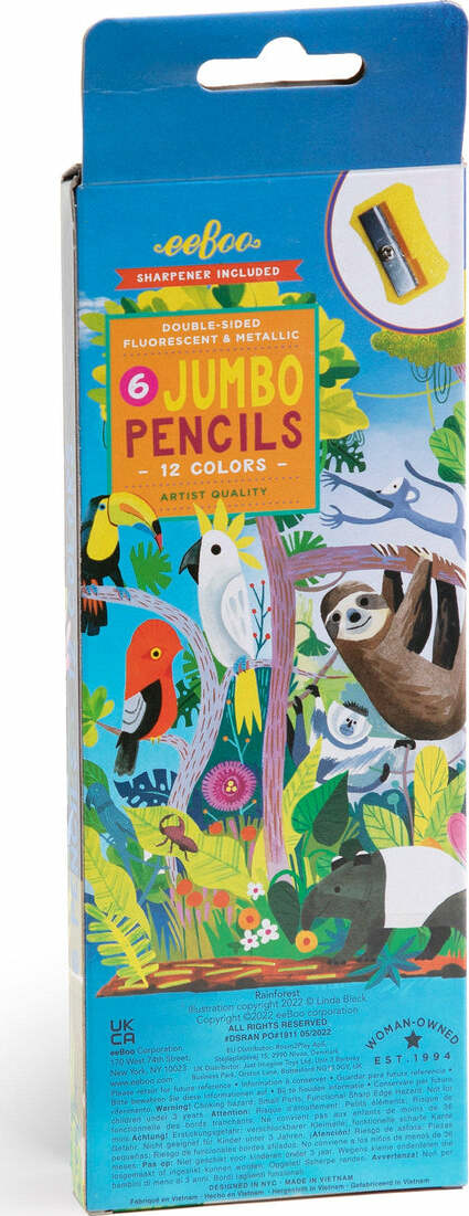 Rainforest 6 Jumbo Double-Sided Color Pencils
