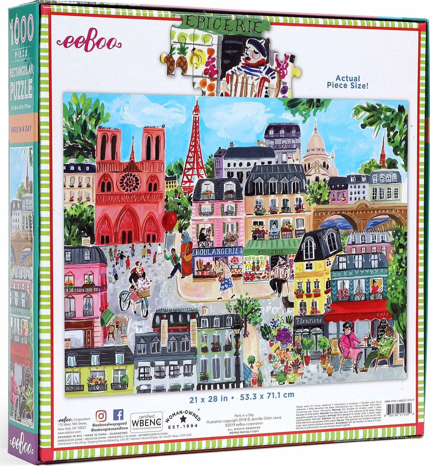 Paris In A Day 1000 Piece Rectangle Puzzle