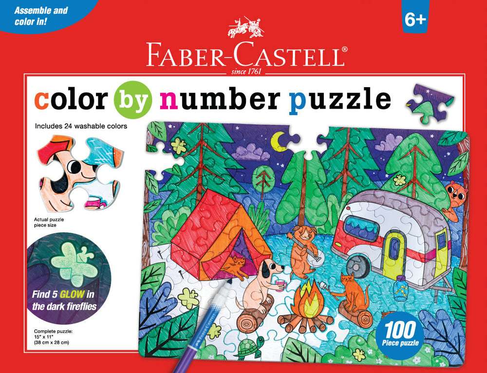 Color by Number Puzzle - Camping