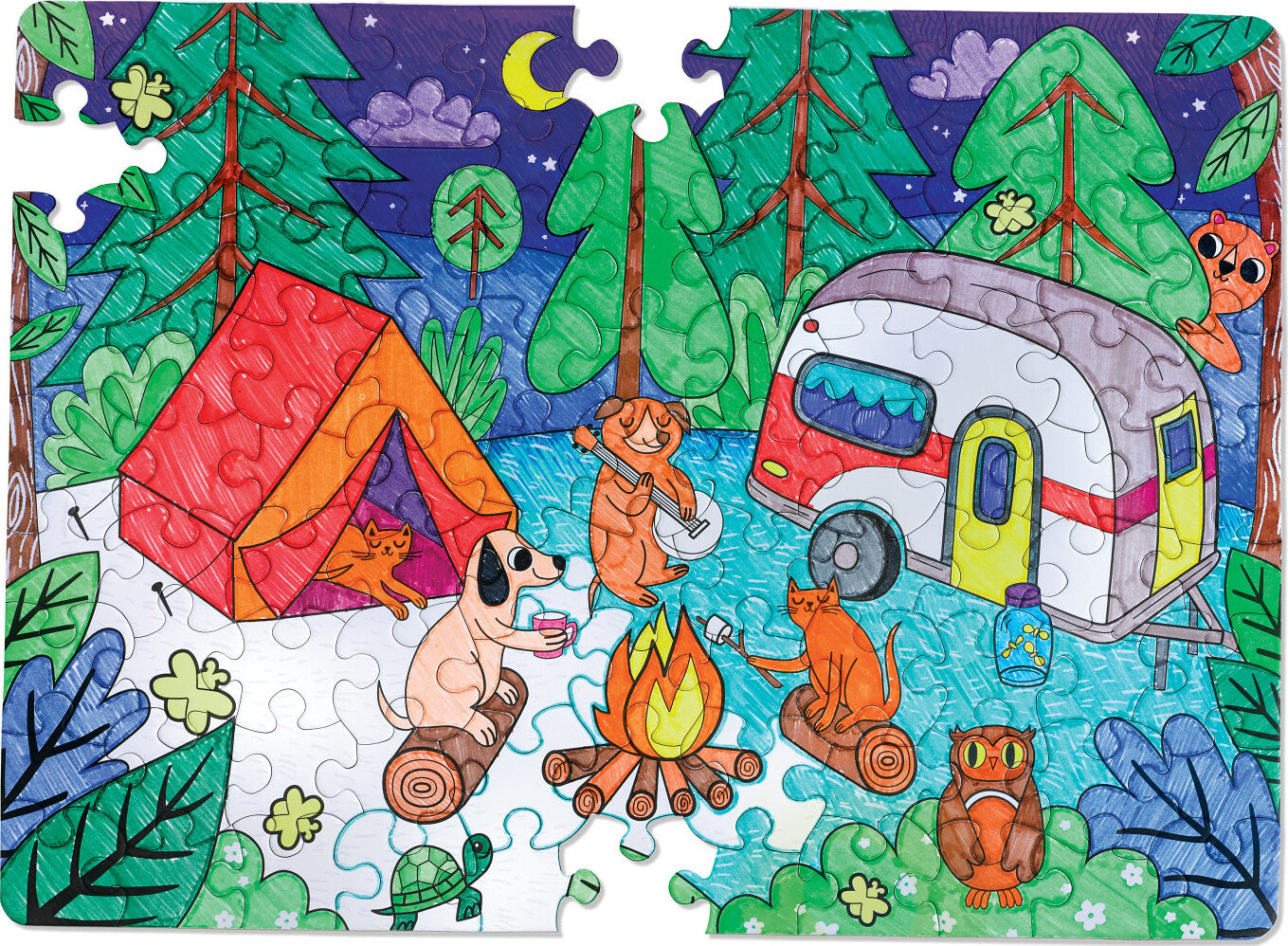 Color by Number Puzzle - Camping
