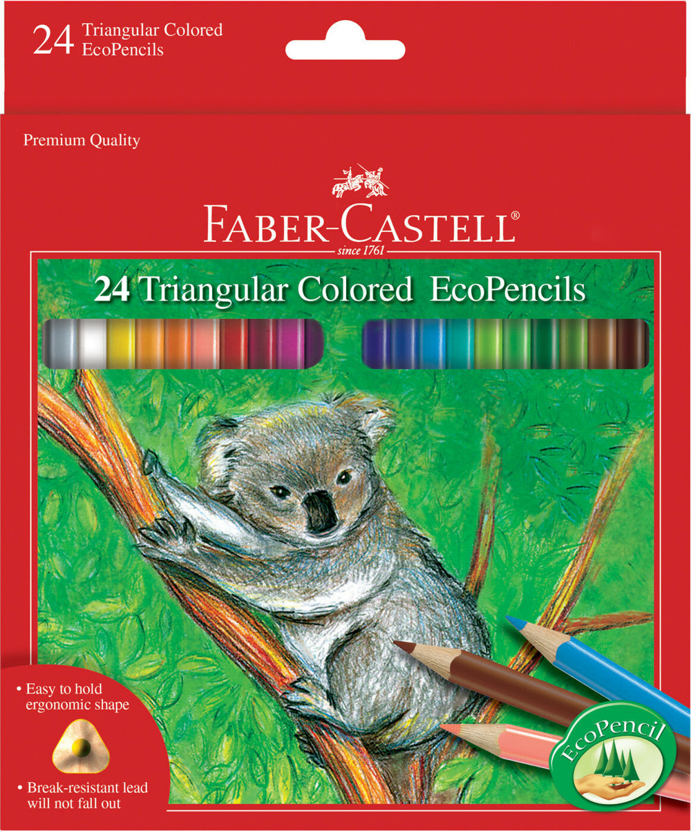 24 Triangular Colored EcoPencils