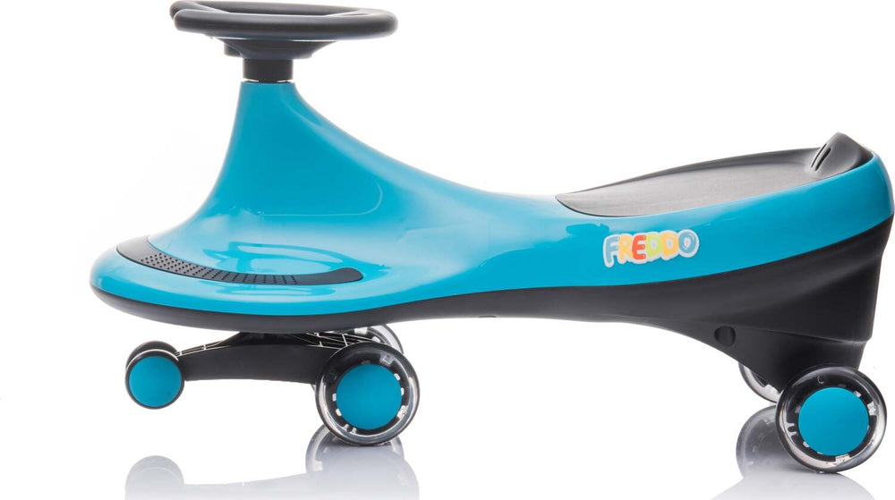 Freddo Toys Swing Car with Flashing Wheels (Blue)