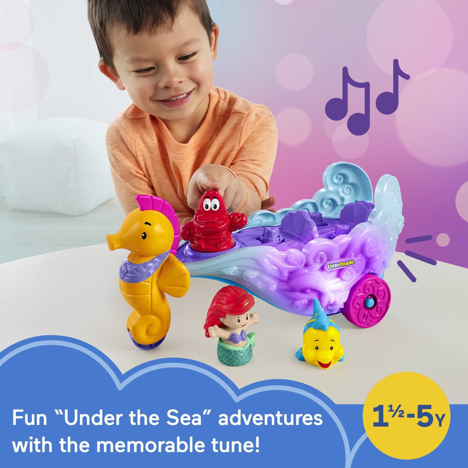 Little People Ariel's Light-Up Sea Carriage