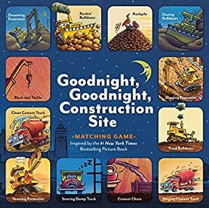 Goodnight, Goodnight, Construction Site Matching Game: (Matching Games for 2-4 Year Olds, Matching Games for Kids, Memory Matching Games)