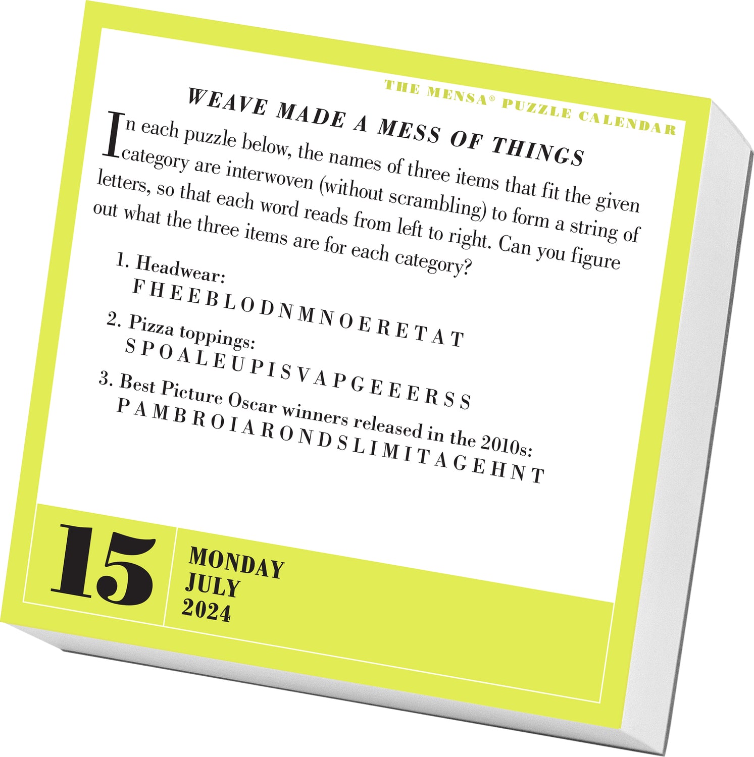 Mensa 365 Brain Puzzlers Page A Day Calendar 2024 Word Puzzles Logi mensa-365-brain-puzzlers-page-a-day-calendar-2024-word-puzzles-logi