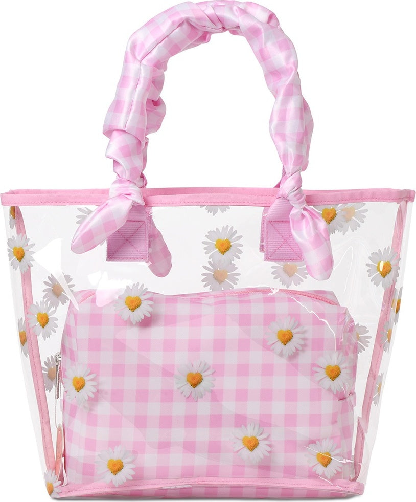 Daisy Love Clear Tote and Cosmetic Bag