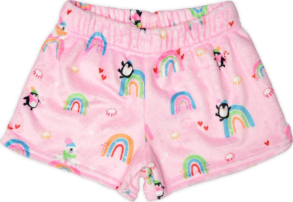 Peppermint Rainbow Plush Shorts