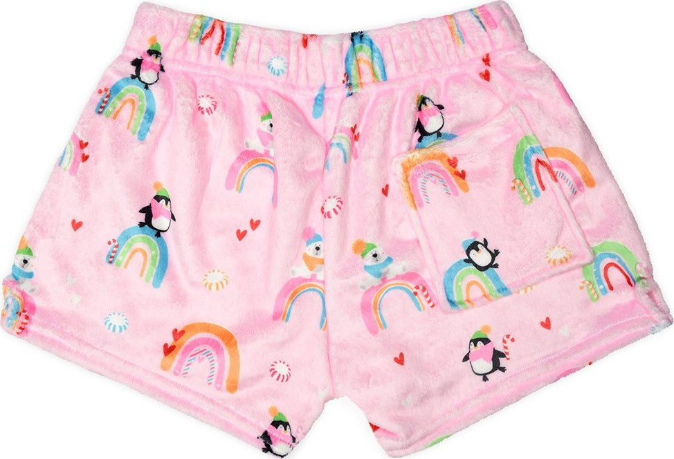 Peppermint Rainbow Plush Shorts