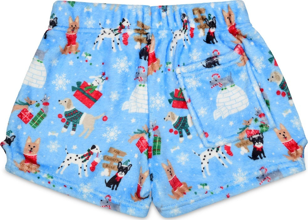 Holiday Hounds Plush Shorts (Small)