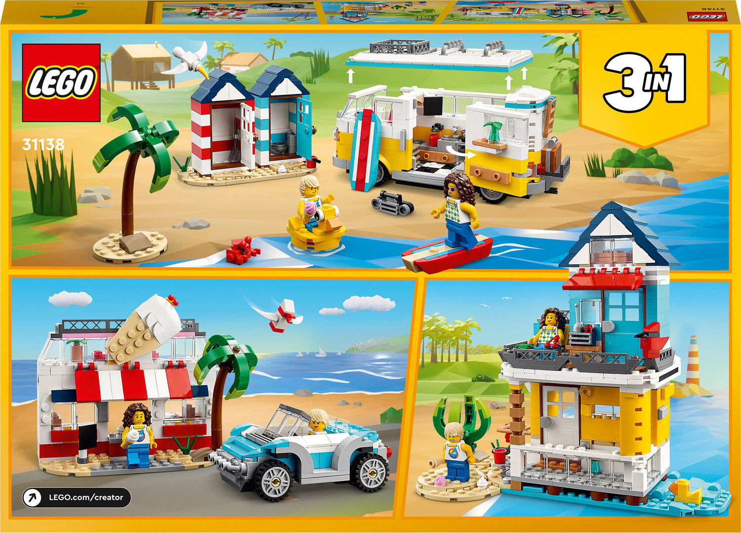 LEGO Creator 3 in 1 Beach Camper Van The Toy Maven