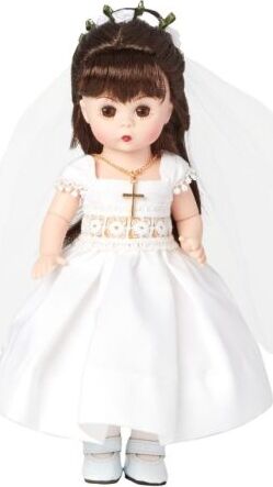 First Communion Day - Light Skin Tone/Brown Eyes/Brunette Hair (8" doll)