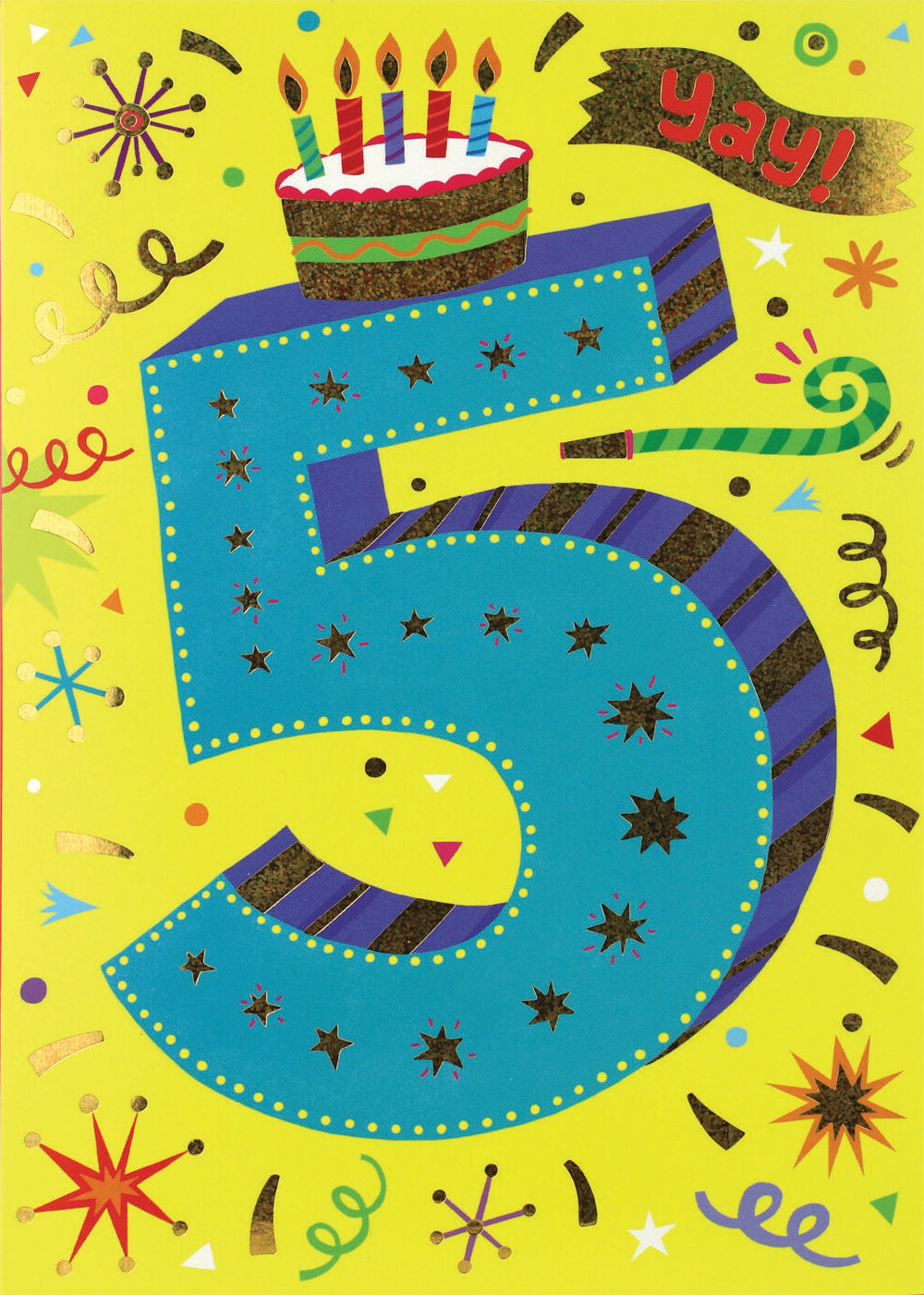 Age 5 Foil Birthday Card
