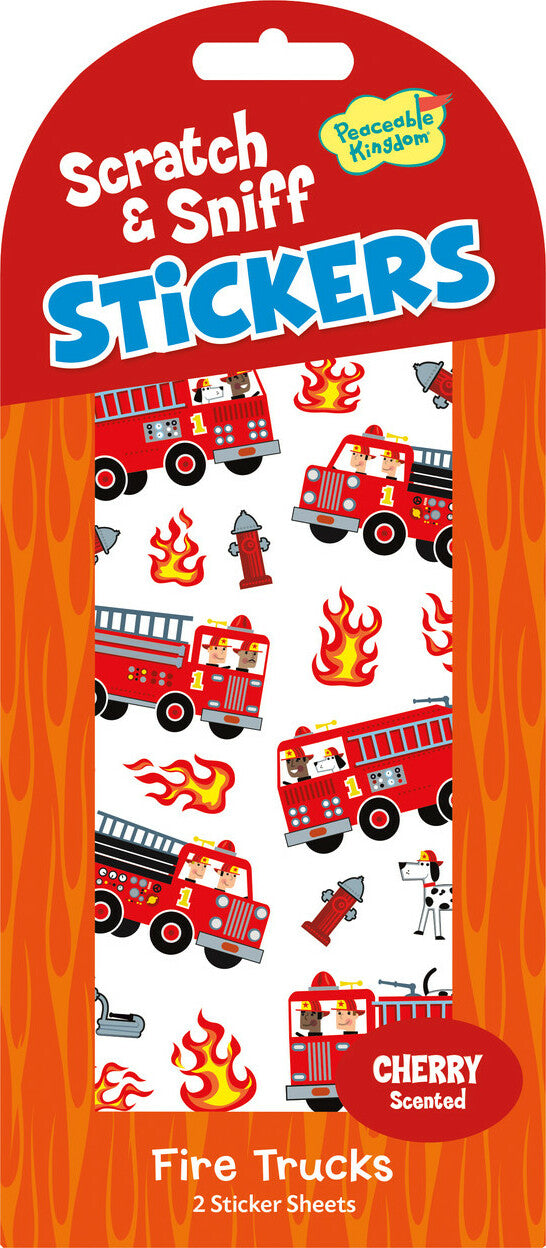 Fire Trucks Cherry Stickers