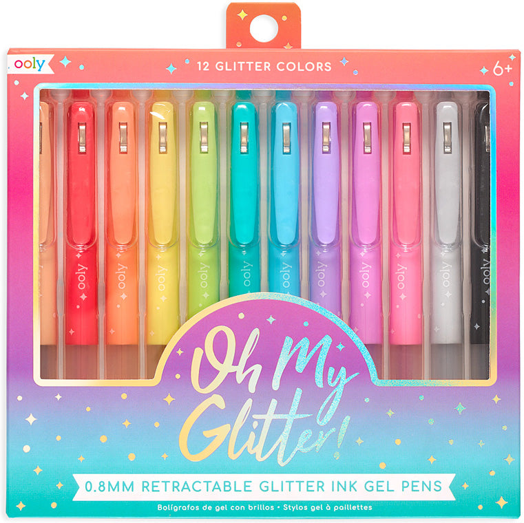 Oh My Glitter! Retractable Glitter Gel Pens - Set of 12