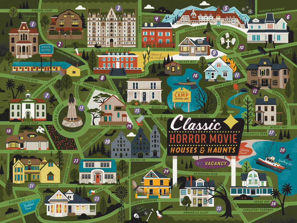 Classic Horror Movie Map-500 Piece
