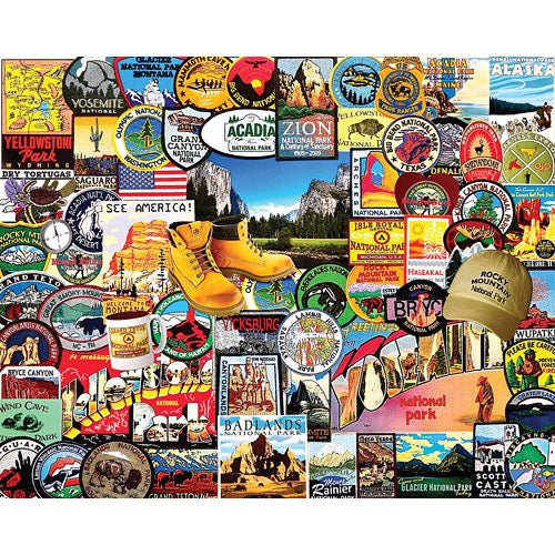 National Park Badges - 1000 Piece - White Mountain Puzzles