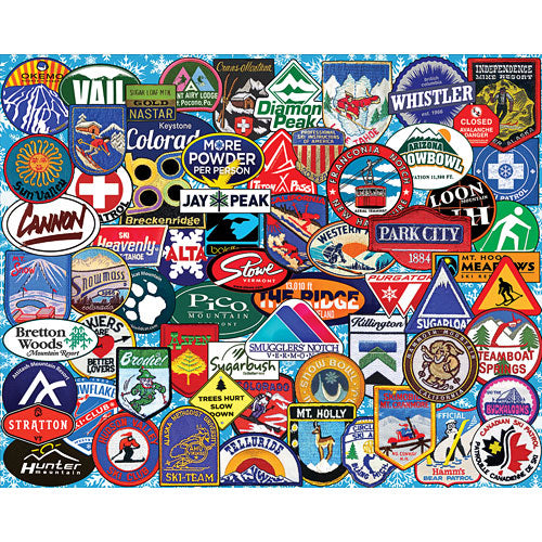 Ski Badges - 1000 Piece - White Mountain Puzzles